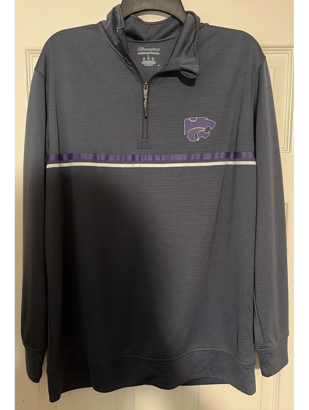 Men’s Champion Kansas State Wildcats 1/4 Zip Performance Pullover Size Large !!!